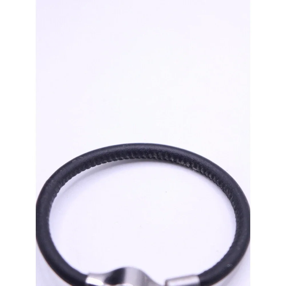 BMW Unisex Black Leather Bracelet Stainless Steel Magnetic Clasp 80232410952